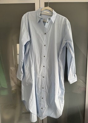 Lange Bluse Blusenkleid Basic Apparel Hellblau Größe XS