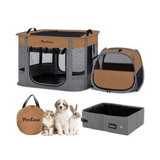 Portable 2-in-1 Dog Crate playpen, Outdoor Cat Playpen with Litter Box Area f...