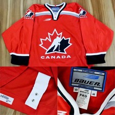 BLANK Team Canada 1998 Hockey Bauer Jersey Team Issue Fight Strap Red Men 48 XL