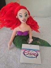 Disney Store Princess Ariel The Little Mermaid PLUSH bean bag toy Red Hair NWT