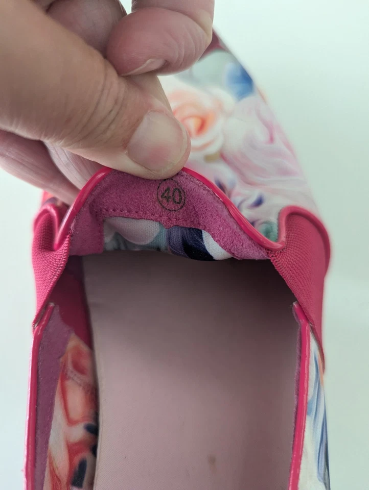 Ted Baker Mujer 40 EU (9) Rosa Floral Tela Punta Thfia Zapatillas Sin Cordones Foto 3 de 4