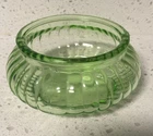 Anchor Hocking Depression Glass Green Uranium Spiral Optic Candy Dish Bottom