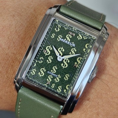 Merkur Men Automatic Watch 30*43mm Retangle Mechanical Wristwatch Sapphire NH05