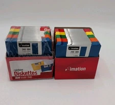 50 (49) Pack 3M Imation IBM Formatted 3.5" Floppy Diskettes Rainbow New Open Box