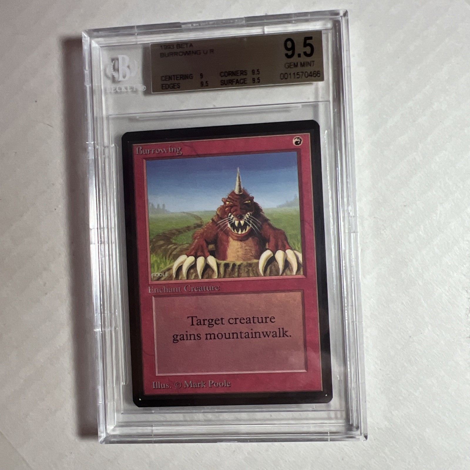 MTG Beta Burrowing BGS 9.5 GEM MINT (with sub grades) 1993