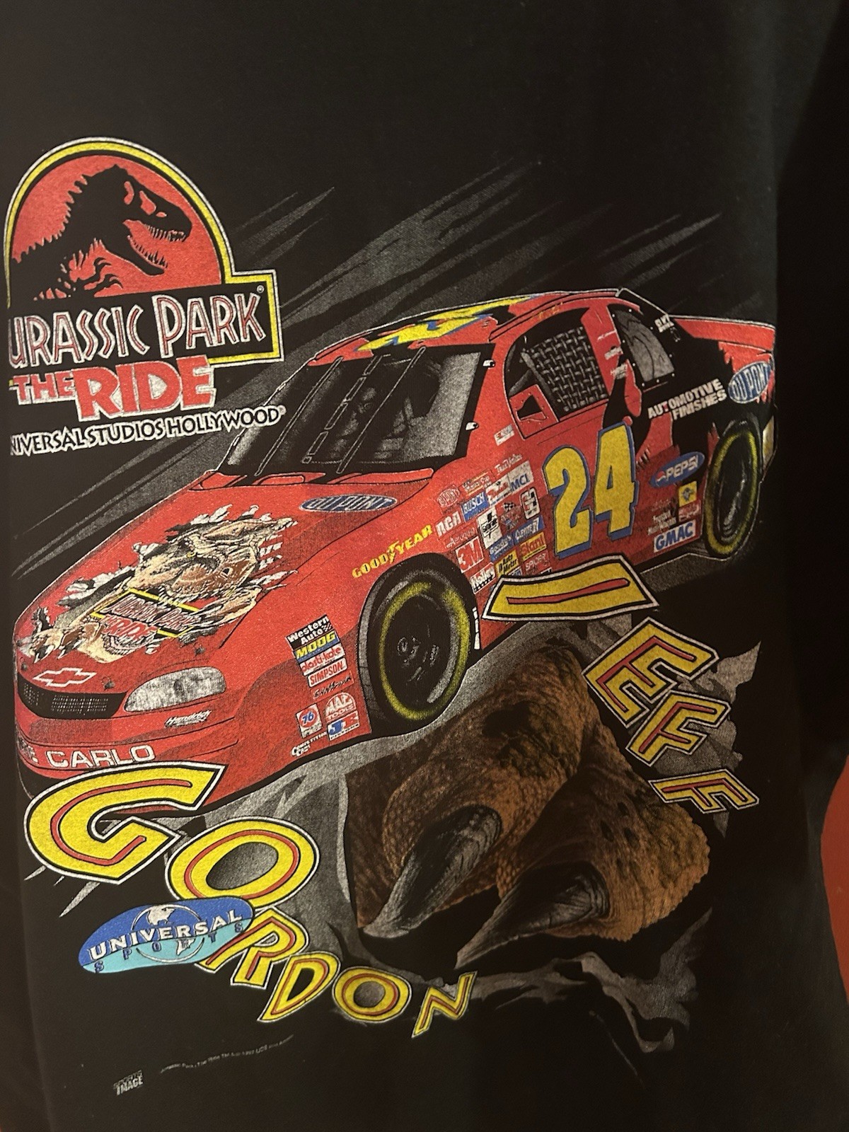 Vintage Original Jurassic Park Ride NASCAR Mens XL Shirt 1997 Jeff Gordon Racing image 3