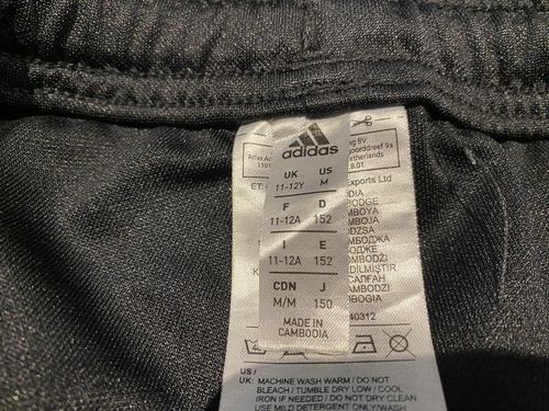 adidas Tiro Unisex Kids Medium Track Pants - Black w/ White Stripe - Picture 6 of 7