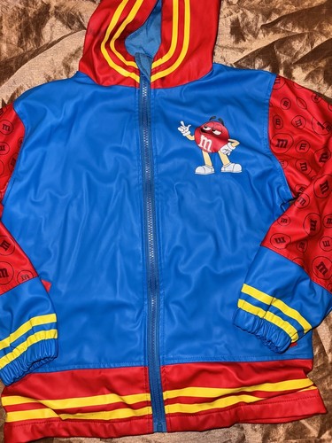 Vintage Official 1980's M&M's World Youth size 6X Rain Jacket Lined zip up Jacke - Picture 4 of 5