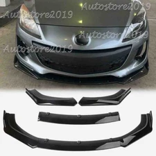 For Mazda 3 MK3 2013-2024 Gloss Black Front Bumper Lip Spoiler Splitter Body Kit