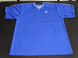 blue and white striped soccer jersey
