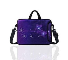 10-Inch Neoprene Laptop Tablet Shoulder Messenger Bag Case Sleeve Purple Star