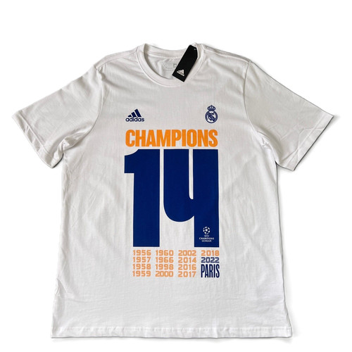 Real Madrid 3XL Jersey UCL Champions T-Shirt Men's White Adidas Soccer