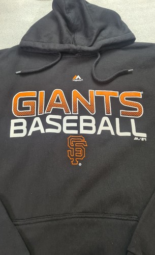 Majestic San Fransisco Giants Black Hoodie, Size Large Tall Baseball USA - Picture 2 of 5