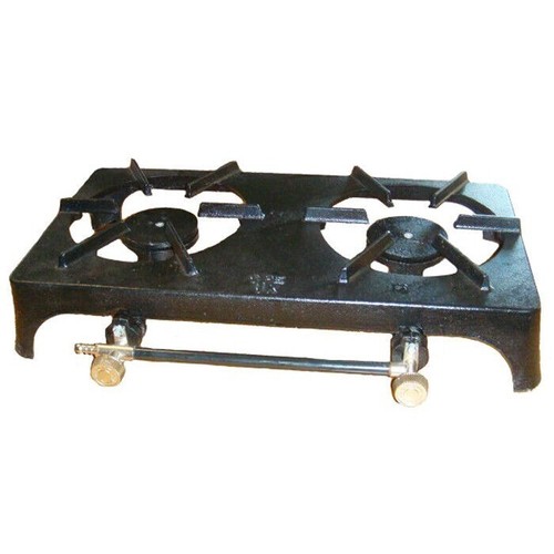 DOUBLE CAST IRON LPG PROPANE BUTANE BOILING TWIN RING OUTDOOR CAMPING GAS STOVE - Picture 3 of 4