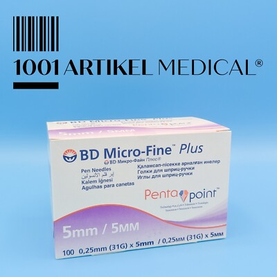 Micro-Fine Plus Pen-Nadeln 0,25mm 31G x 5mm 100 Stück - PZN 09917007 MHD 2028