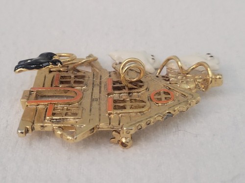 Spooky House with Enamel Ghosts & Black Cat Halloween Brooch, Pin - Picture 5 of 6