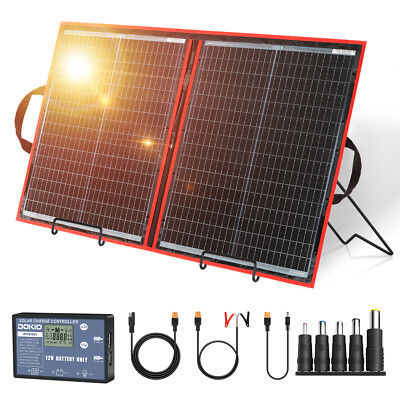 Dokio Mono Solarpanel 100w Faltbar Tragbar 12V Solar Batterie Wohnmobil Camping