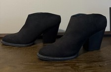 Y2K Brash Slide In Woman Booties 3.5 inches Heel Size 9.5 Black
