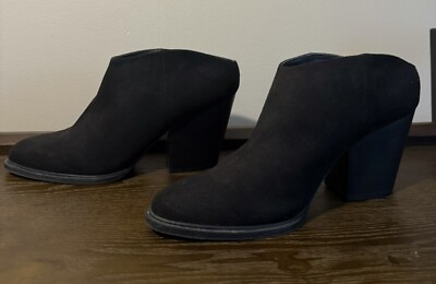 Y2K Brash Slide In Woman Booties 3.5 inches Heel Size 9.5 Black