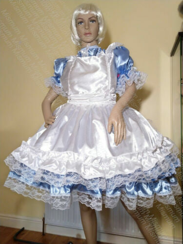 Sissy maid Satin Dress cosplay costume 