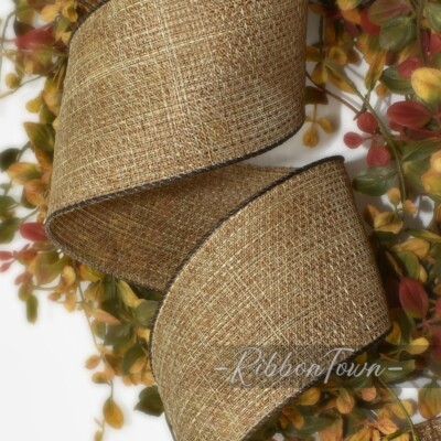 10Yds Burlap Jute Like Natural Brown Tan Beige Rustic Farmhouse Wired ...