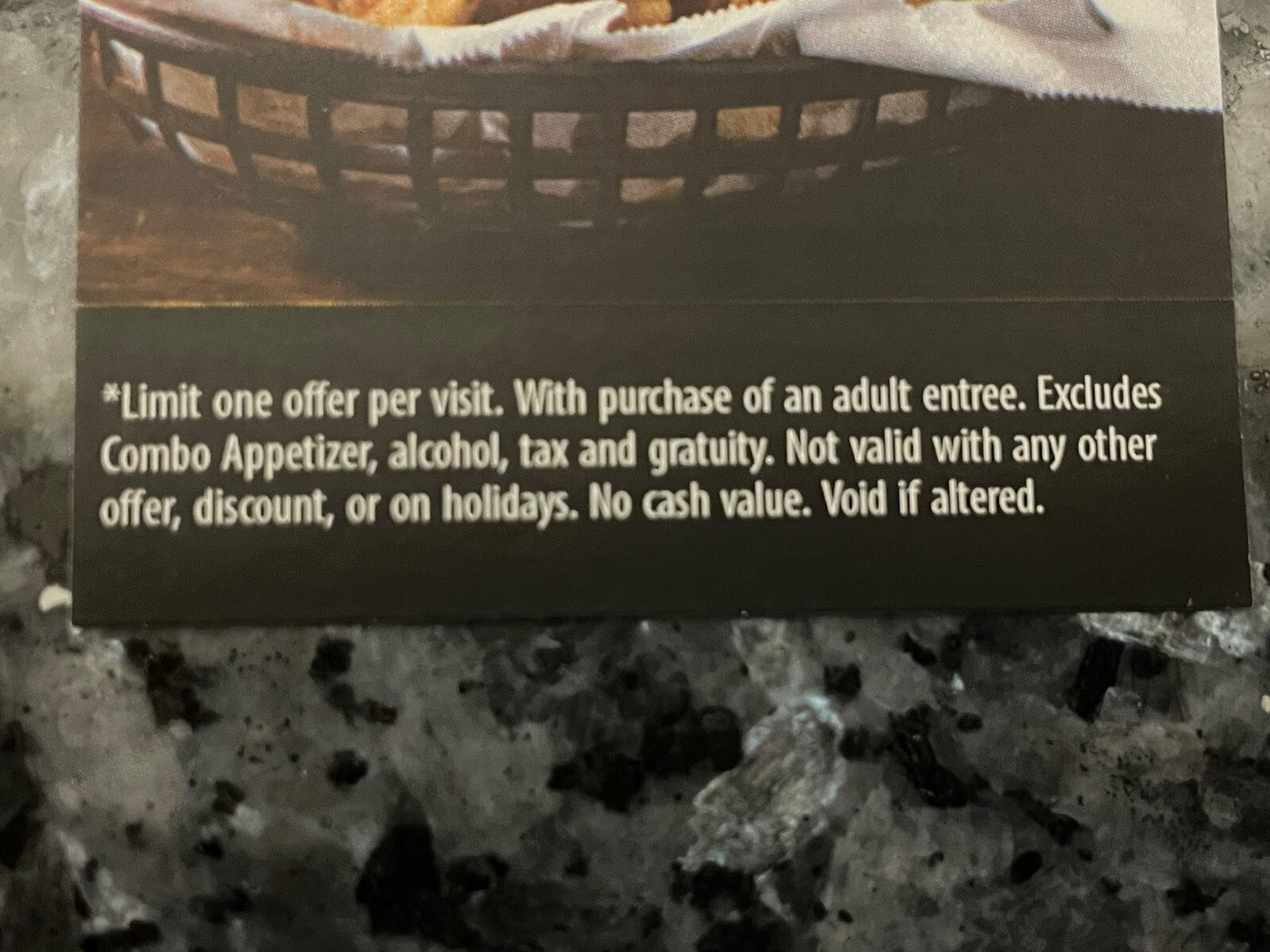 (2) Texas Roadhouse Complimentary Appetizer Coupons / Gift Cards