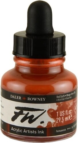 DALER ROWNEY Acrylic Ink - FW Artists Ink 29.5ml - Red Earth - Picture 1 of 1