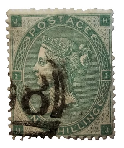 TRINIDAD (MK6632) # 16 FVF-USED 6p 1859 QUEEN VICTORIA / GREEN CAT