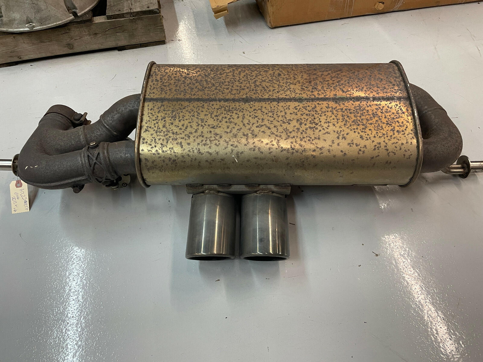 Lotus Evora A132S0185F stock valved muffler for 2012-2014 normally aspirated car