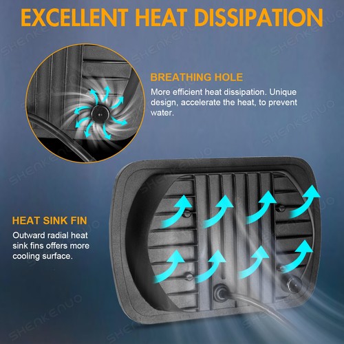 Faro proiettore led quadrato 7x6" 5x7 pollici faro hi/lo per Jeep Wrangler YJ Chevy S10 - Foto 6 di 16