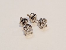 1.00 Carat Genuine Lab Grown Diamond Stud Earrings in 925 Silver