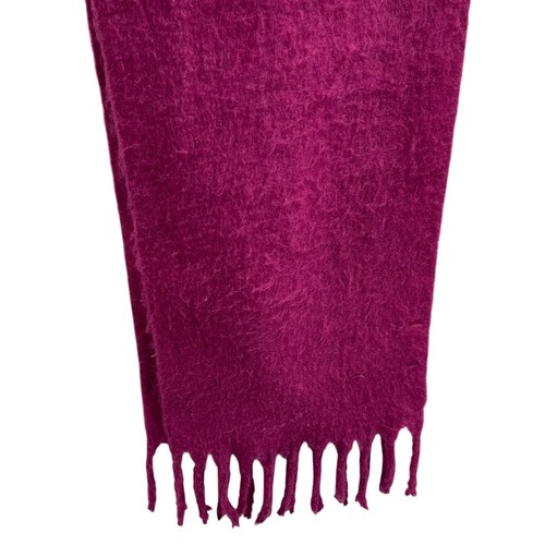 Vero Moda Plüsch Schal rosa lila warm kuschelig Fransen Oversize Klammer üppig - Bild 3 von 7