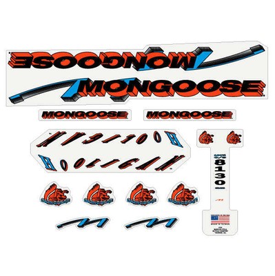 Mongoose - 1992 Hooligan Fluro Orange Decal set - old school bmx