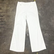 Y2k Chanel Identification 2001 pre SS white denim Jean wide leg pants size 38
