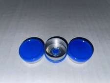 Large 1000 Pc. Lot 20mm Flip Top Cap Aluminum Crimp Seal for Vials Shiny Blue