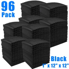96 Pack 12" X 12" X 1"Acoustic Foam Panel Wedge Studio Soundproofing Wall Tiles