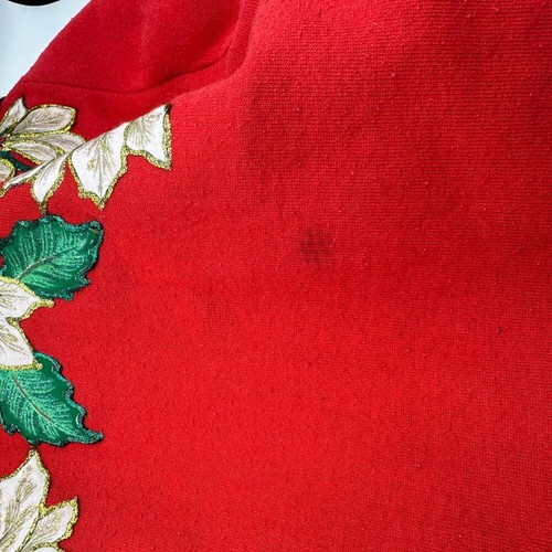 Sudadera Fruit of the Loom Vintage Roja Navidad Poinsettia Vacaciones Festivas XL - Imagen 4 de 10