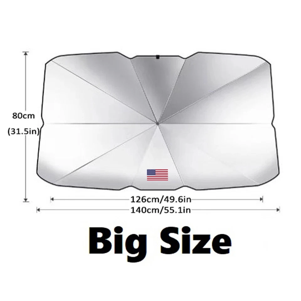 Car Windshield Sun Shade Front Window Visor For Chevrolet RAM GMC Ford F-Series - Изображение 3 из 4