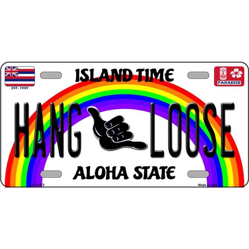 壁掛けプレートHAyU Hang Loose Hawaii License Plate Metal Sign Plaque Art Car Truck