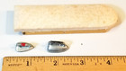 VINTAGE DOLLHOUSE COLLAPSIBLE WOOD/CLOTH IRONING BOARD, 2 METAL IRONS — photo 3