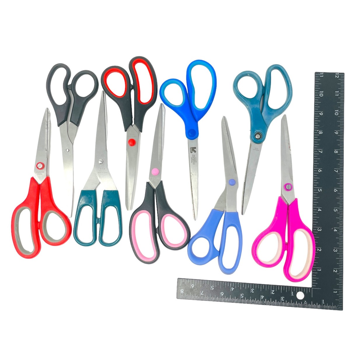 9 Pcs Ikea, Target & Assorted Multipurpose Scissors, Stainless
