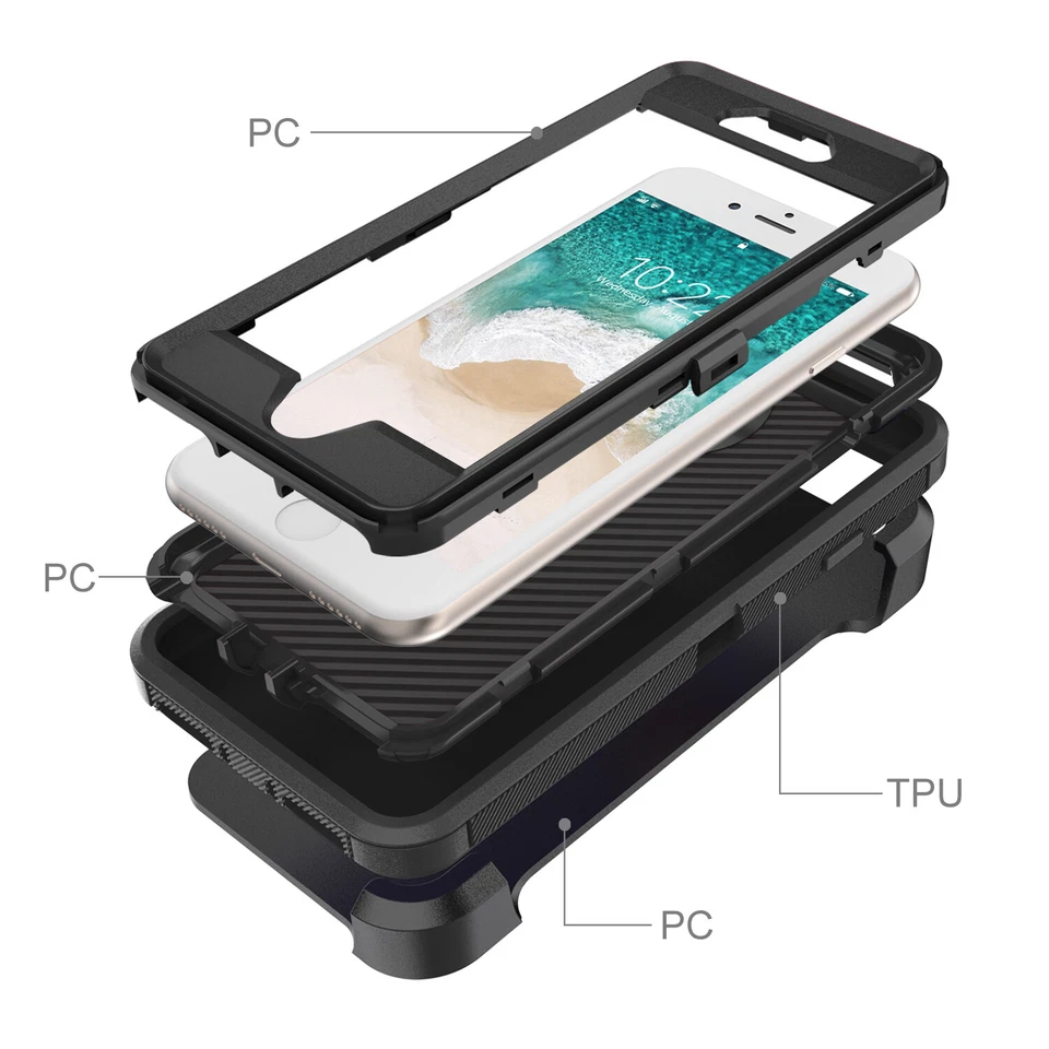 Adventurer iPhone SE 2022 2020 8 7 6S Plus Heavy Duty Case Shockproof Belt Cover - Image 4 of 4