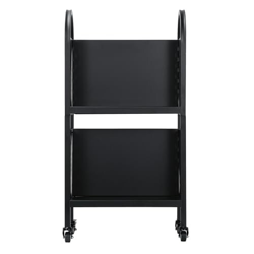 Rolling Library Book Cart – Moveable Book Organization Solution with Lockable Wh - Picture 10 of 10
