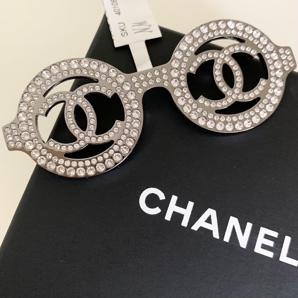 Chanel Crystal Sunglasses Brooch Pin RARE | eBay
