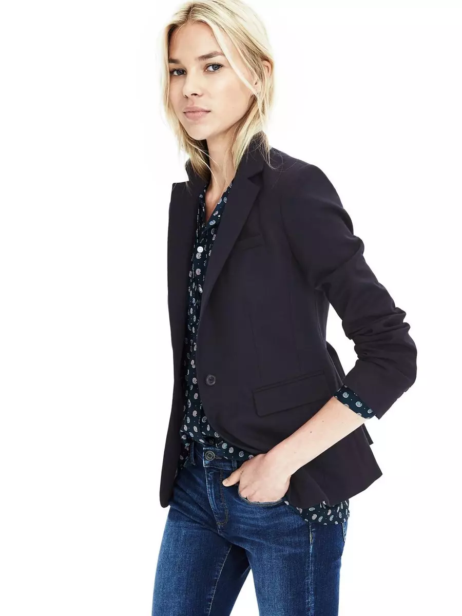 One button wool blazer