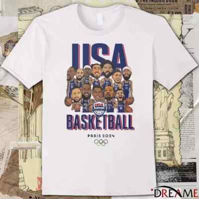 ~HOT!~ Team USA Gold Medal Mens Basketball Olympic Champion Paris 2024 T-Shirt.