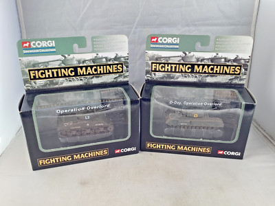 CORGI FIGHTING MACHINES CS90075 & CS90133 OP OVERLORD SHERMAN & CHURCHILL BOXED