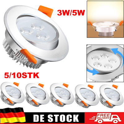 5/10/20x LED Einbauleuchte Einbaustrahler 3W/5W Decken Leuchte Einbau Spot 230V