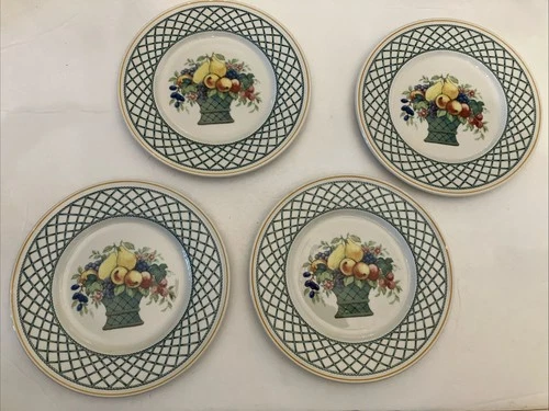 Lot of 4 VILLEROY & BOCH~BASKET~#1748 Plates 8-1/2" West Germany VITRO Porzellan