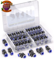 46 Pcs 12Mm Pneumatic Quick Push in Connect Air Tube Fitting Kit,(12Mm Straight